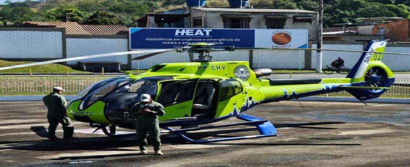 Aeronave do SOAer no heliporto do HEAT