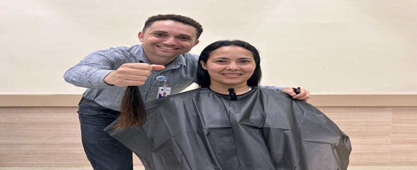 Iniciativa consiste em arrecadar mechas de cabelo para confecção de perucas e doar para quem trata a doença
