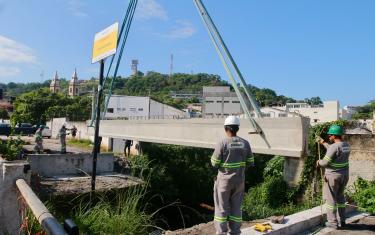 Ponte na obra do MUVI terá 15 metros de extensão e vai gerar mobilidade aos ciclistas da cidade