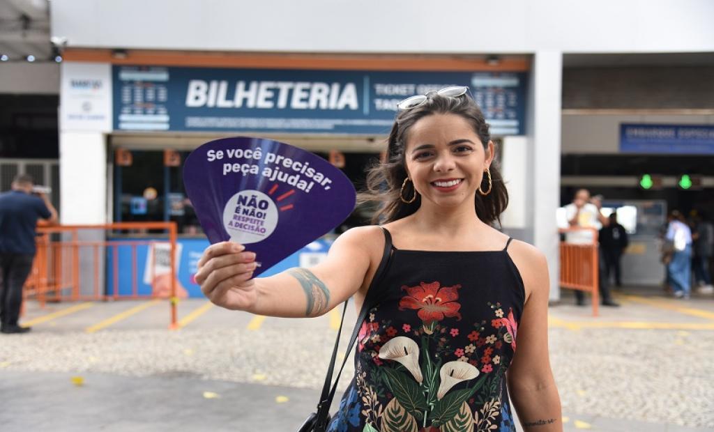 A SEM-RJ disponibilizou uma tenda informativa sobre direitos, redes de apoio e enfrentamento à violência