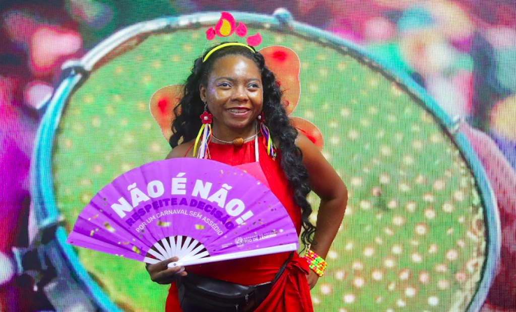 Secretaria de Estado da Mulher inaugura espaço lúdico no Sambódromo com campanha "Não é Não! Respeite a decisão"