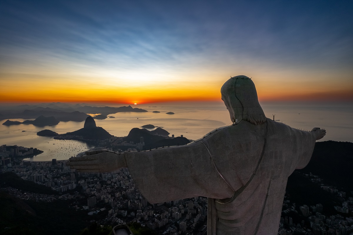 Pôr do Sol no Cristo Redentor, Rio de Janeiro