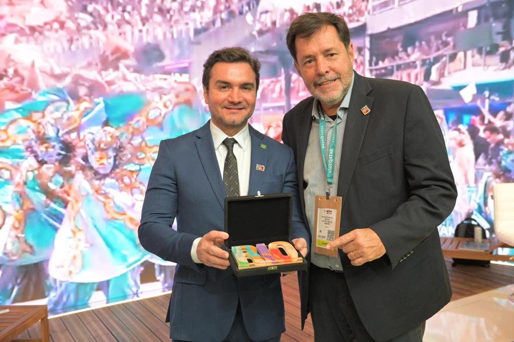 O ministro do Turismo Celso Sabino e o presidente da TurisRio Sergio Ricardo de Almeida