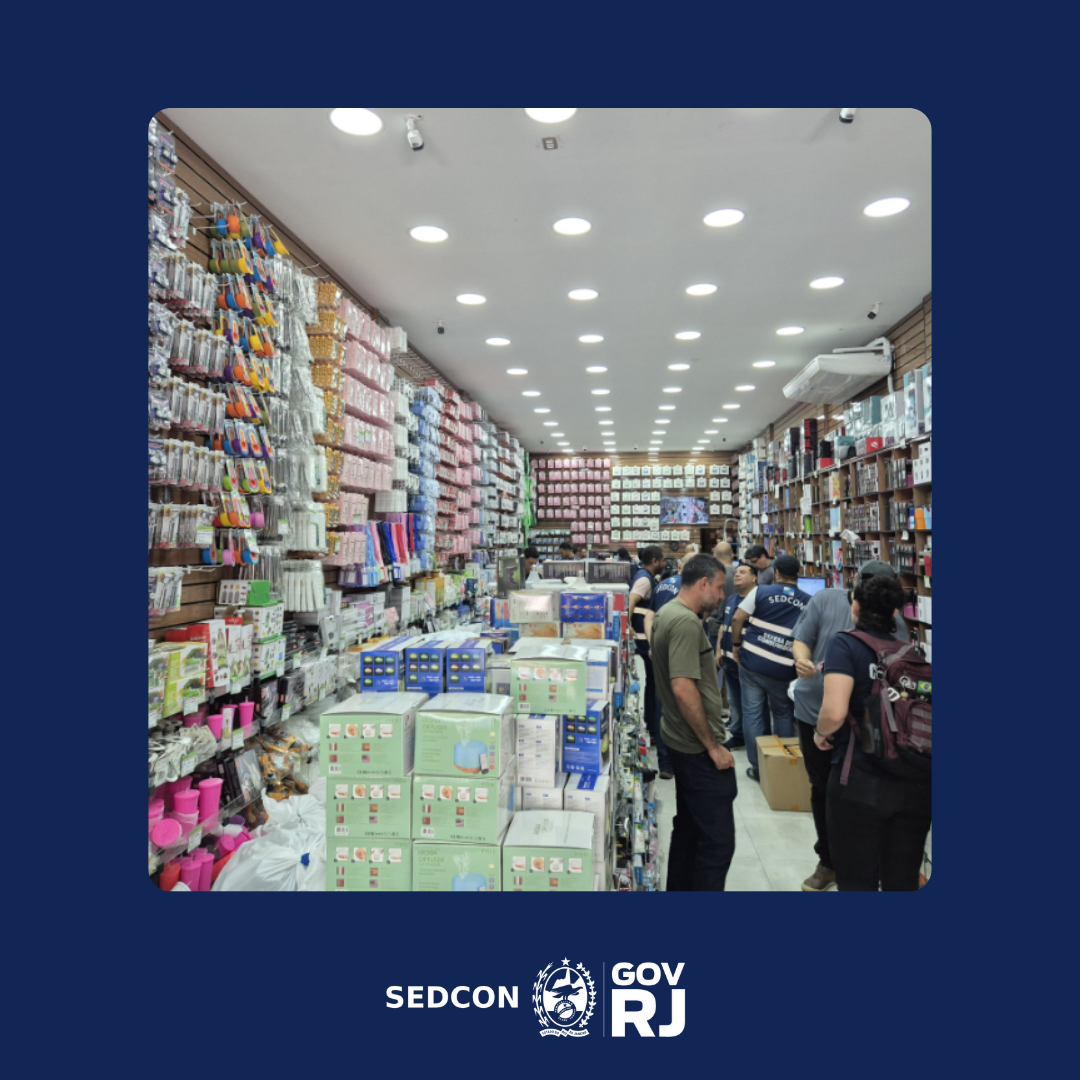 Loja é fechada por falsificação em ação integrada no Centro do Rio.