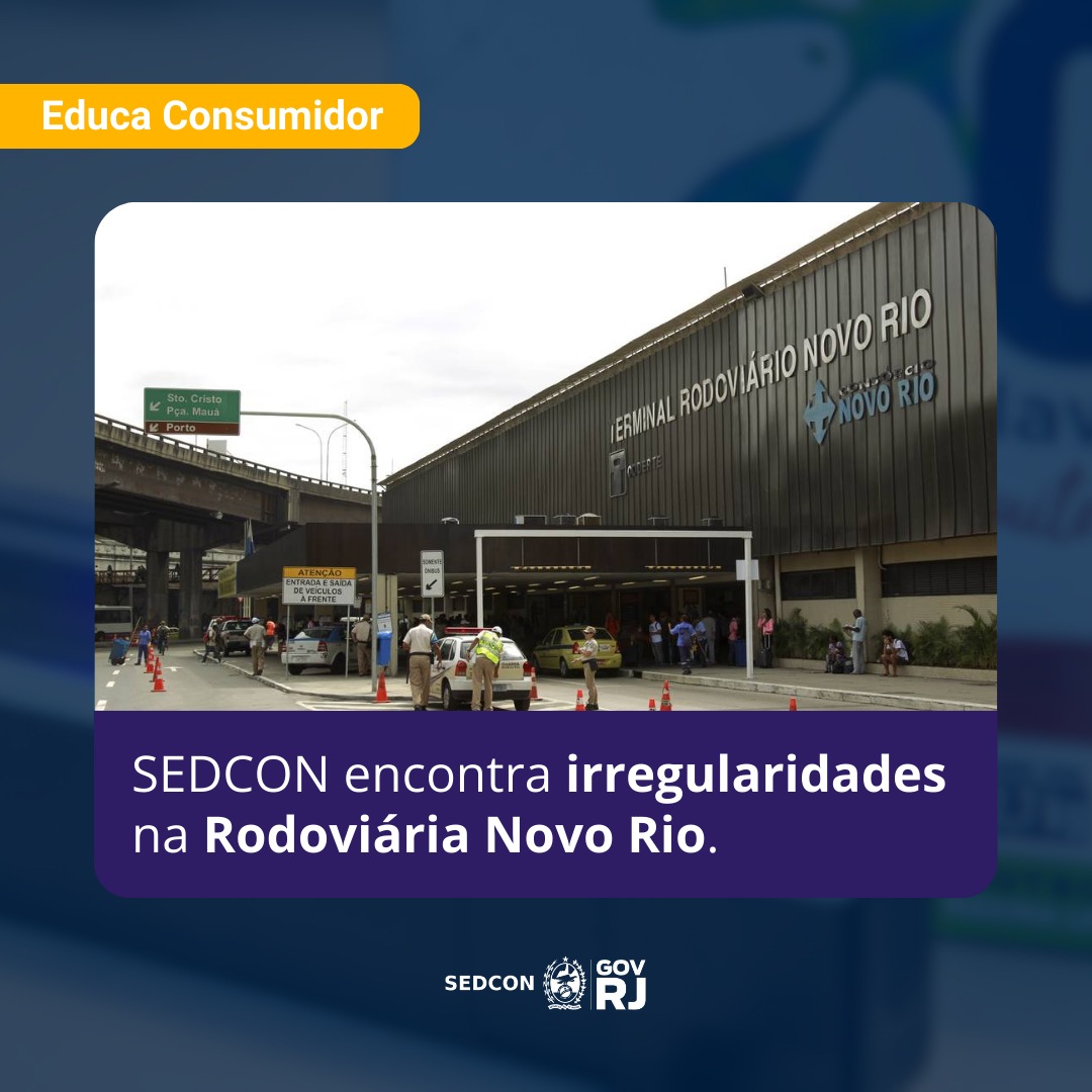 SEDCON encontra produtos falsos e crimes contra relações de consumo na Rodoviária Novo Rio