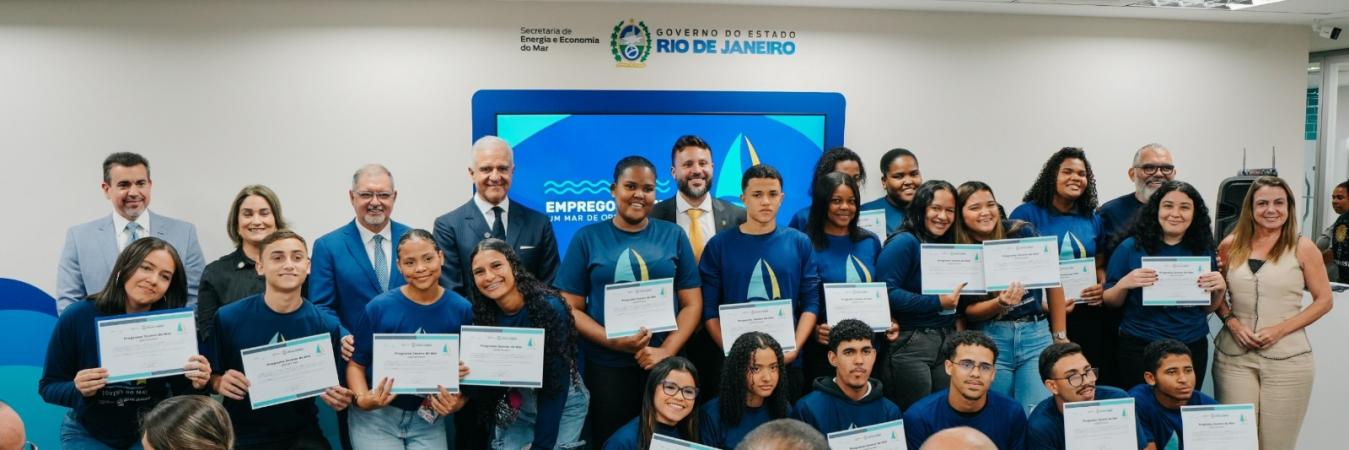 Secretaria de Energia e Economia do Mar forma novas turmas do programa Empregos Azuis no Rio de Janeiro e certifica Jovens do Mar