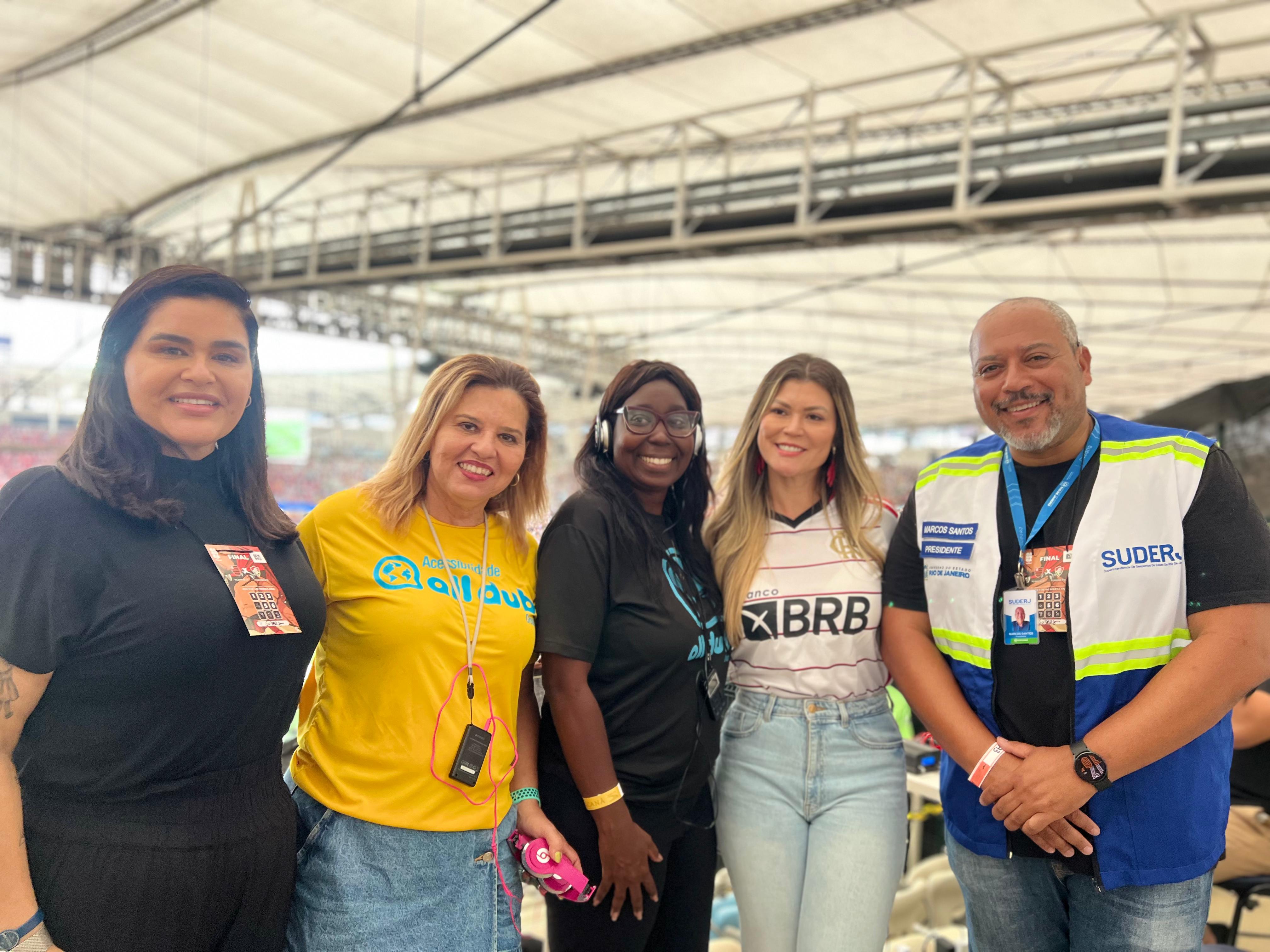 Foto: Primeira-Dama Analine Castro, Presidente SUDERJ Marcos Santos, Subsecretária de Politicas Inclusivas Bia Pacheco