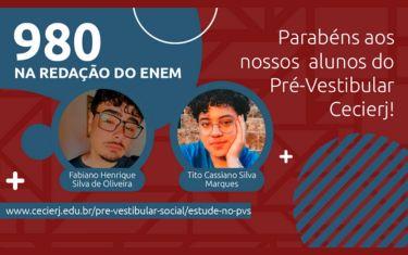 Estudantes do Pré-Vestibular Cecierj conquistam nota 980 na Redação do Enem