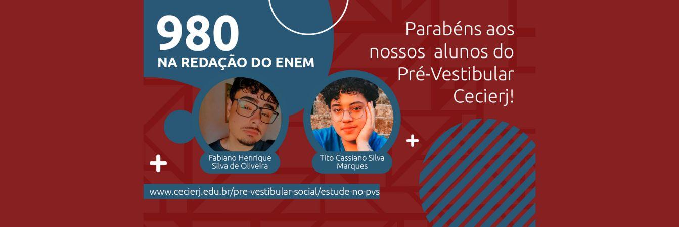 Estudantes do Pré-Vestibular Cecierj conquistam nota 980 na Redação do Enem