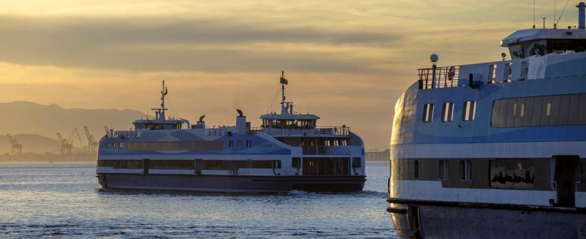 Barcas durante travessia